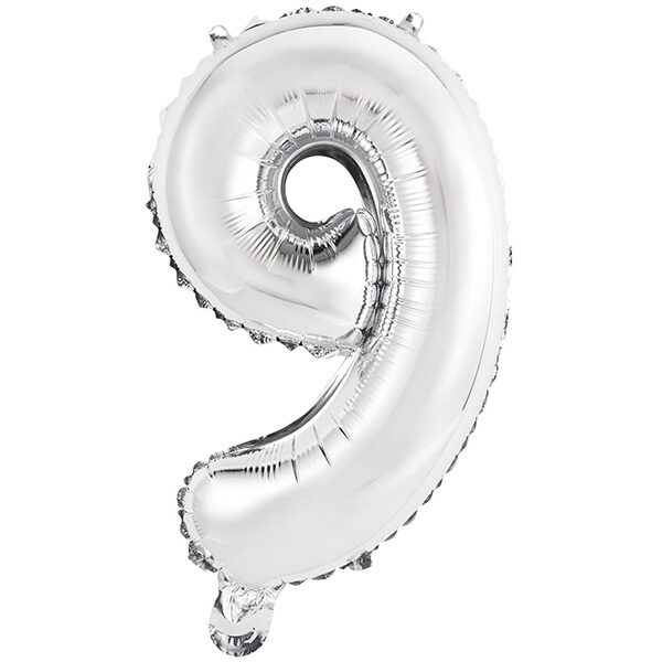 Balon broj 9 sivi mini