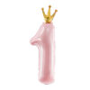 Balon roze broj 1 sa krunom Balon roze broj 1 sa krunom