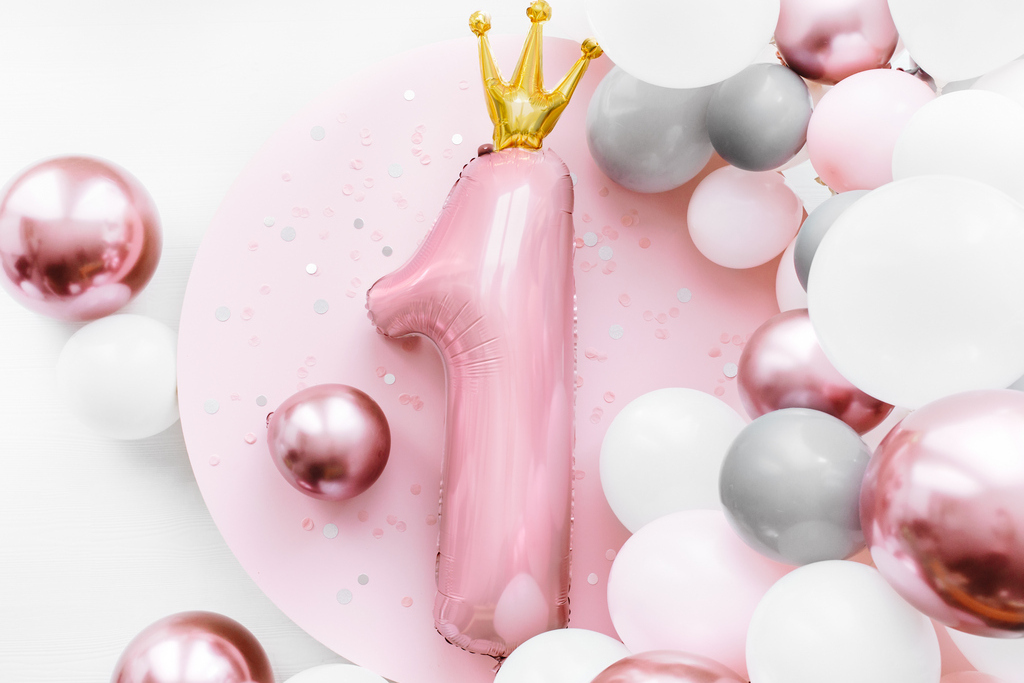 Balon roze broj 1 sa krunom Balon roze broj 1 sa krunom
