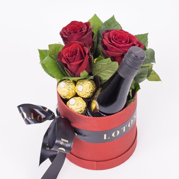 Box sa Ferrerom, vinom i ružama