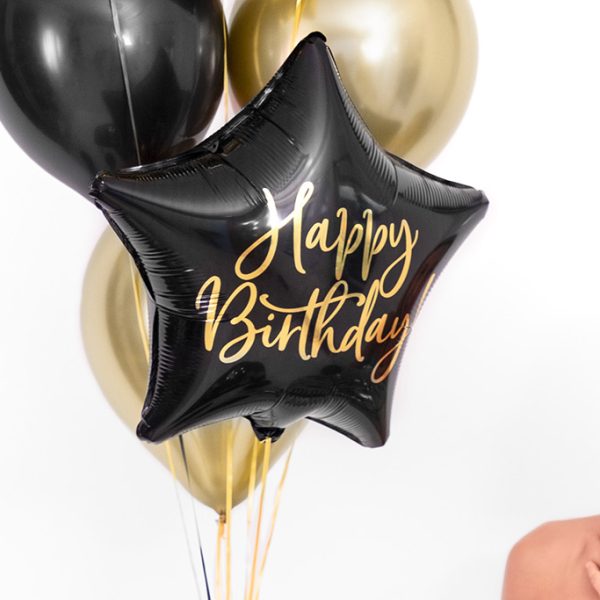 Happy birthday crna zvezda balon