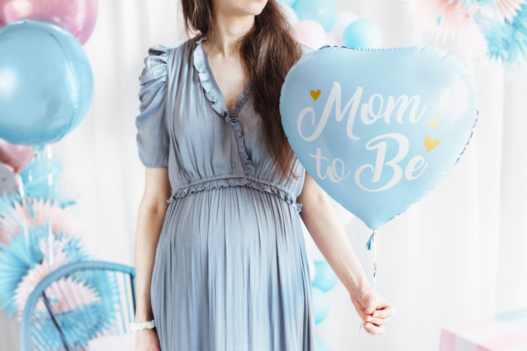 Mom to be plavo srce balon Mom to be plavo srce balon