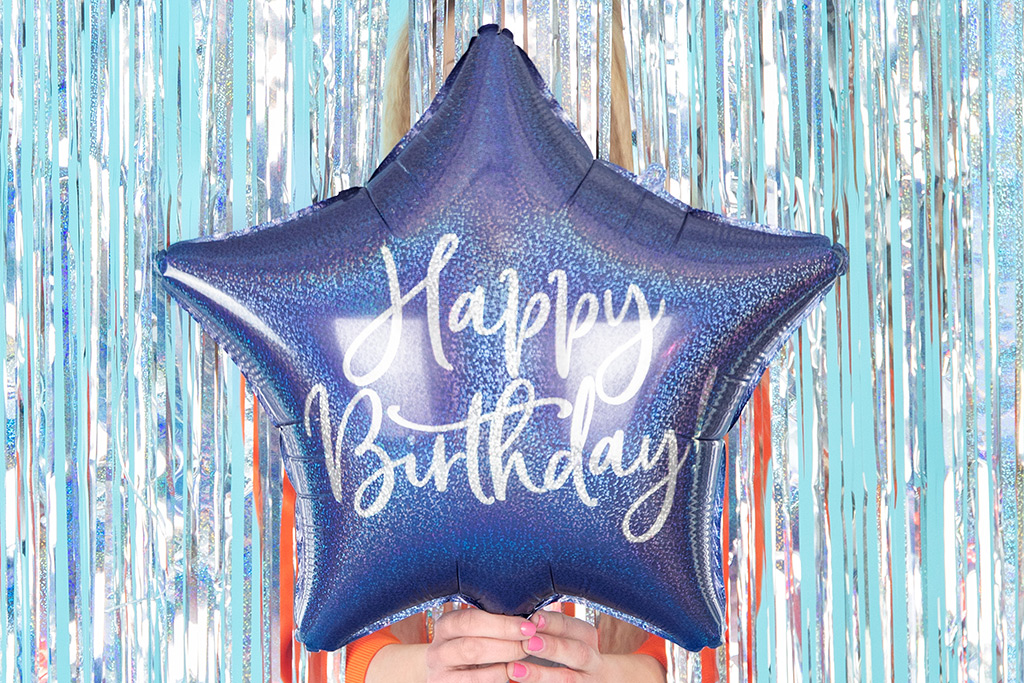 Plava zvezda happy birthday balon