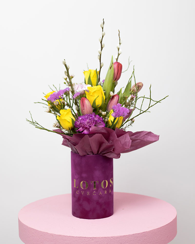 Žute ruže flower box cvecara l Žute ruže flower box cvecara l