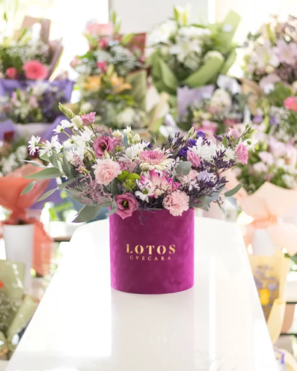 Flower box sa šarenim cvećem